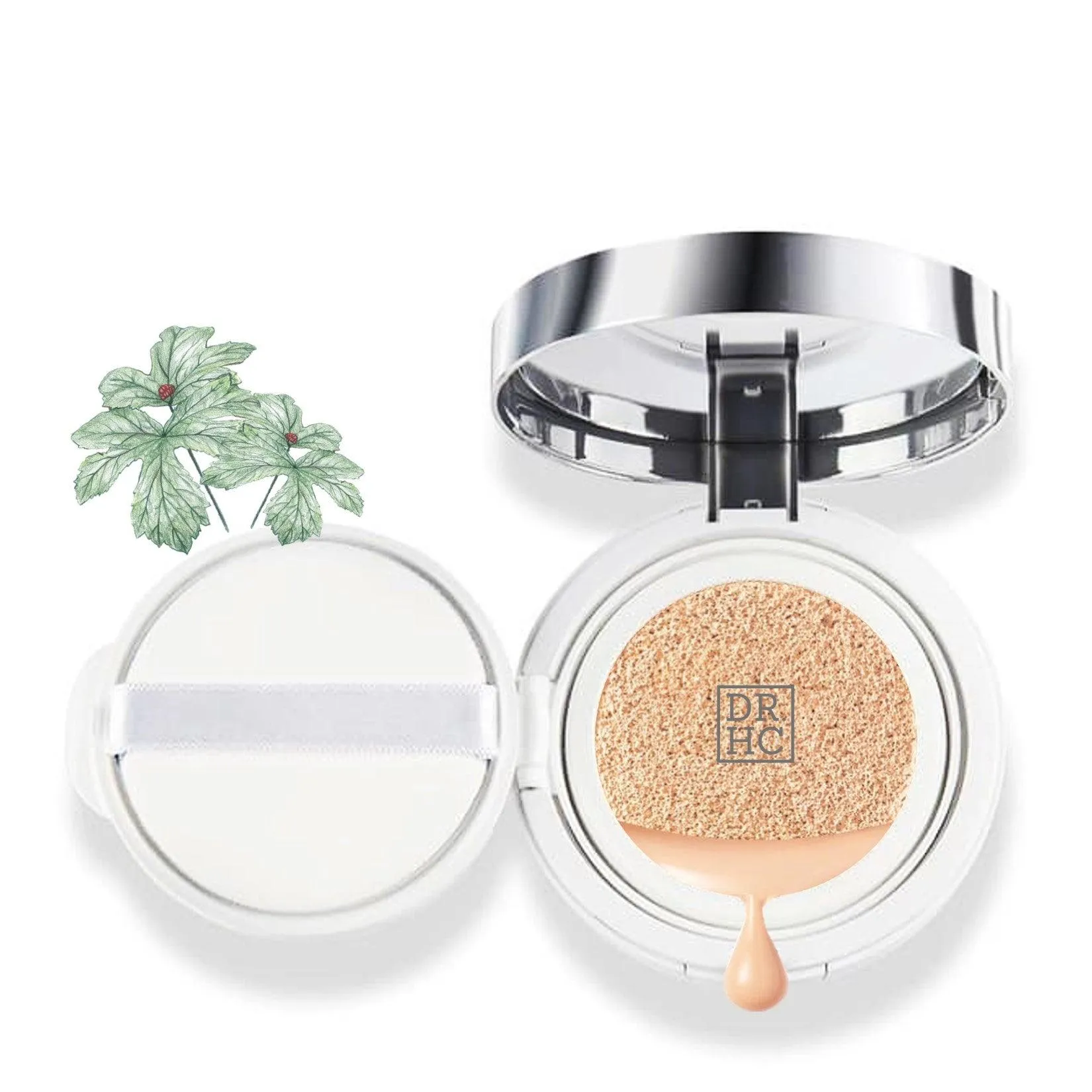 DR.HC Heart Hacker CC 6 In 1 Air Cushion Foundation (3 Shades) (15g, 0.53oz.) (Natural UV Care, Anti-aging, Anti-acne, Skin recovery...)